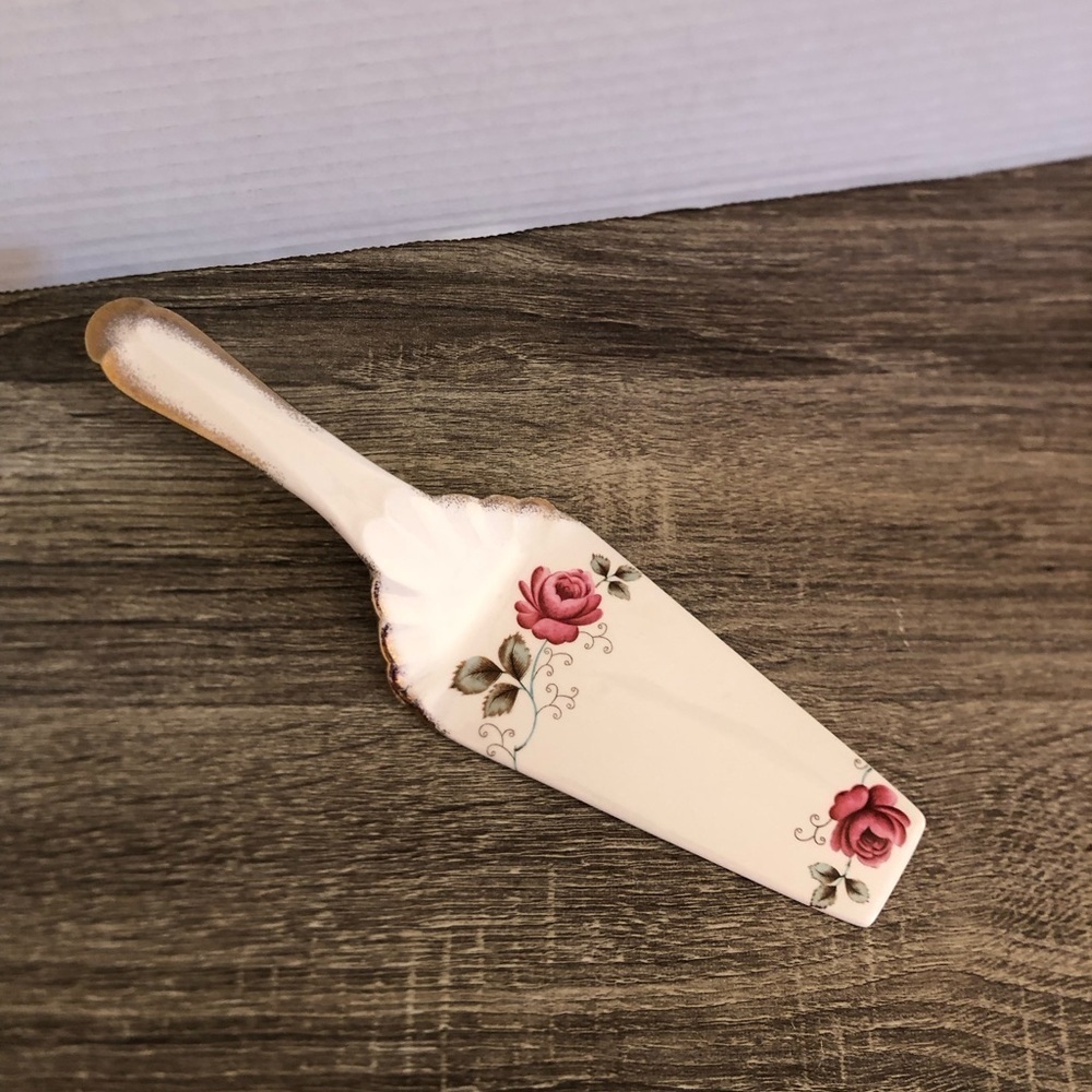Staffordshire Floral China Cake Server